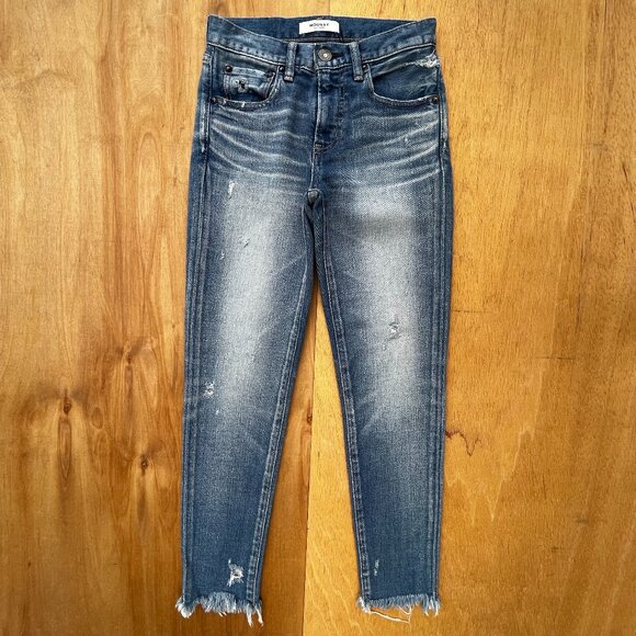 MOUSSY VINTAGE DIANE SKINNY JEANS WOMEN’S sz 24 Low Rise Frayed Hem NWT - Picture 1 of 13